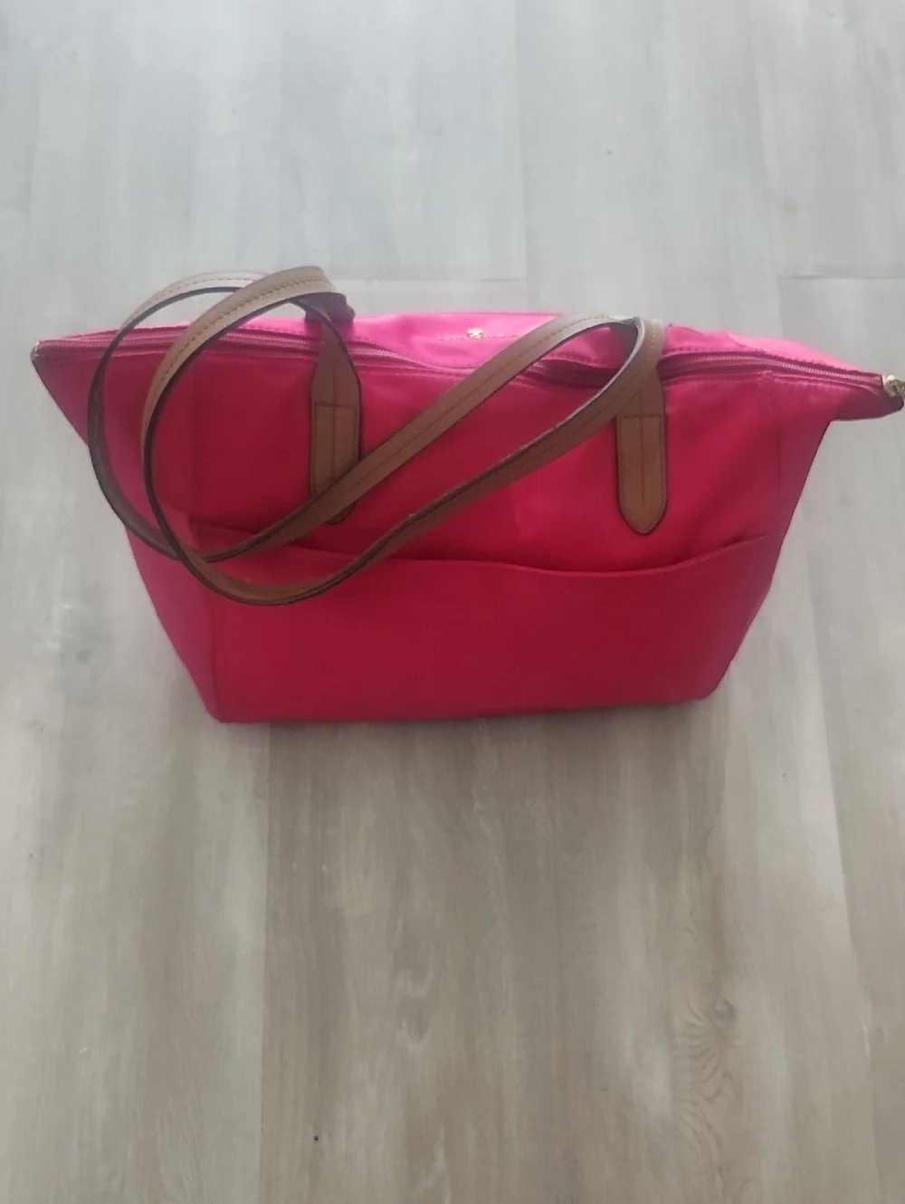 Michael Kors Hot Pink Tote with Tan Handles